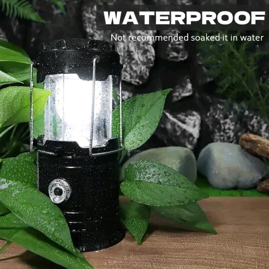 COLLAPSIBLE PORTABLE LED CAMPING LANTERN SOLAR POWERED