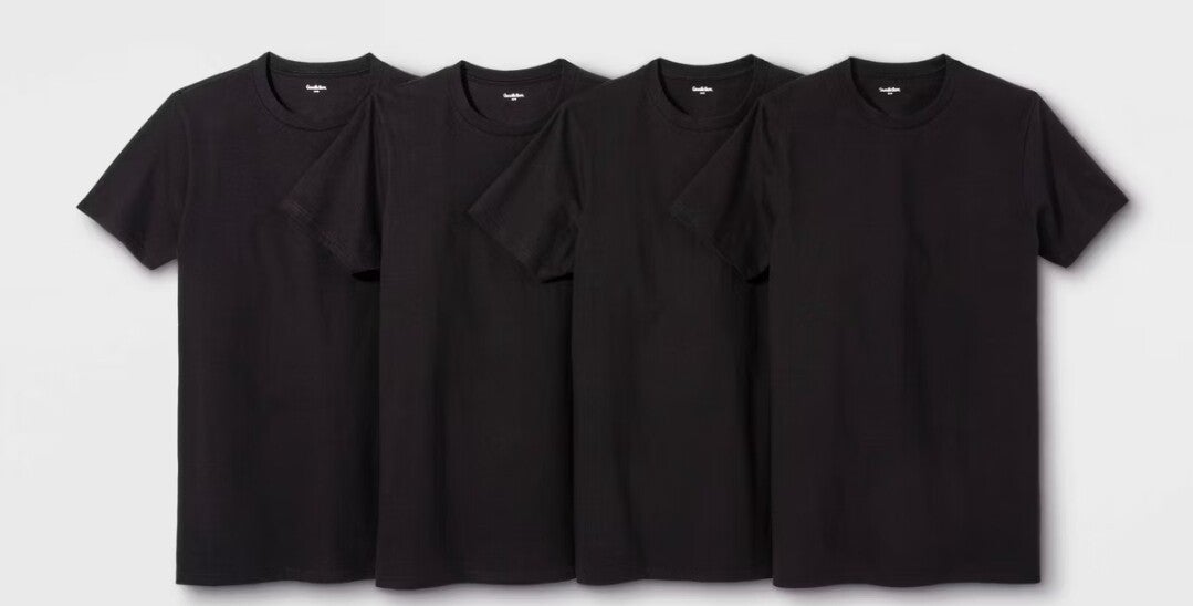 MEN'S 4 PACK BLACK TEE'S
