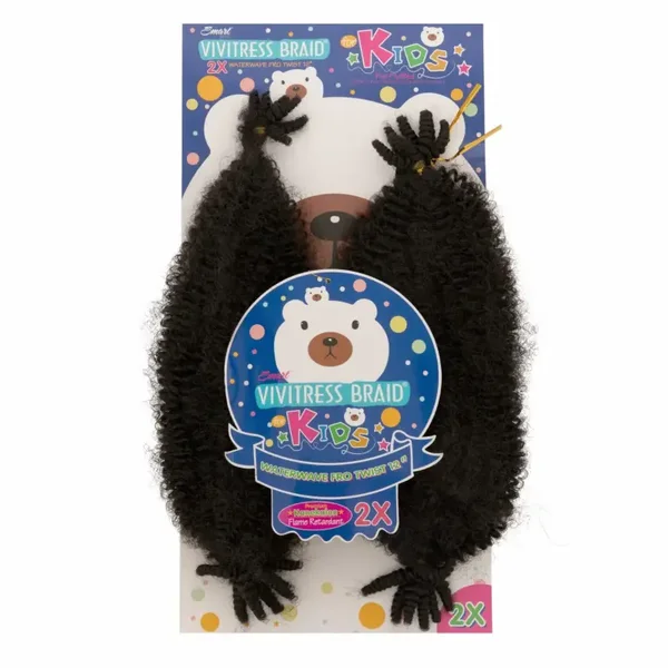 KIDS VIVITRESS- 2x Water Wave Afro-Twist 12″