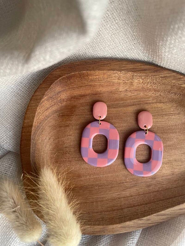 June roze | paars geblokt