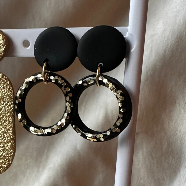 Rosa zwart goud glitter