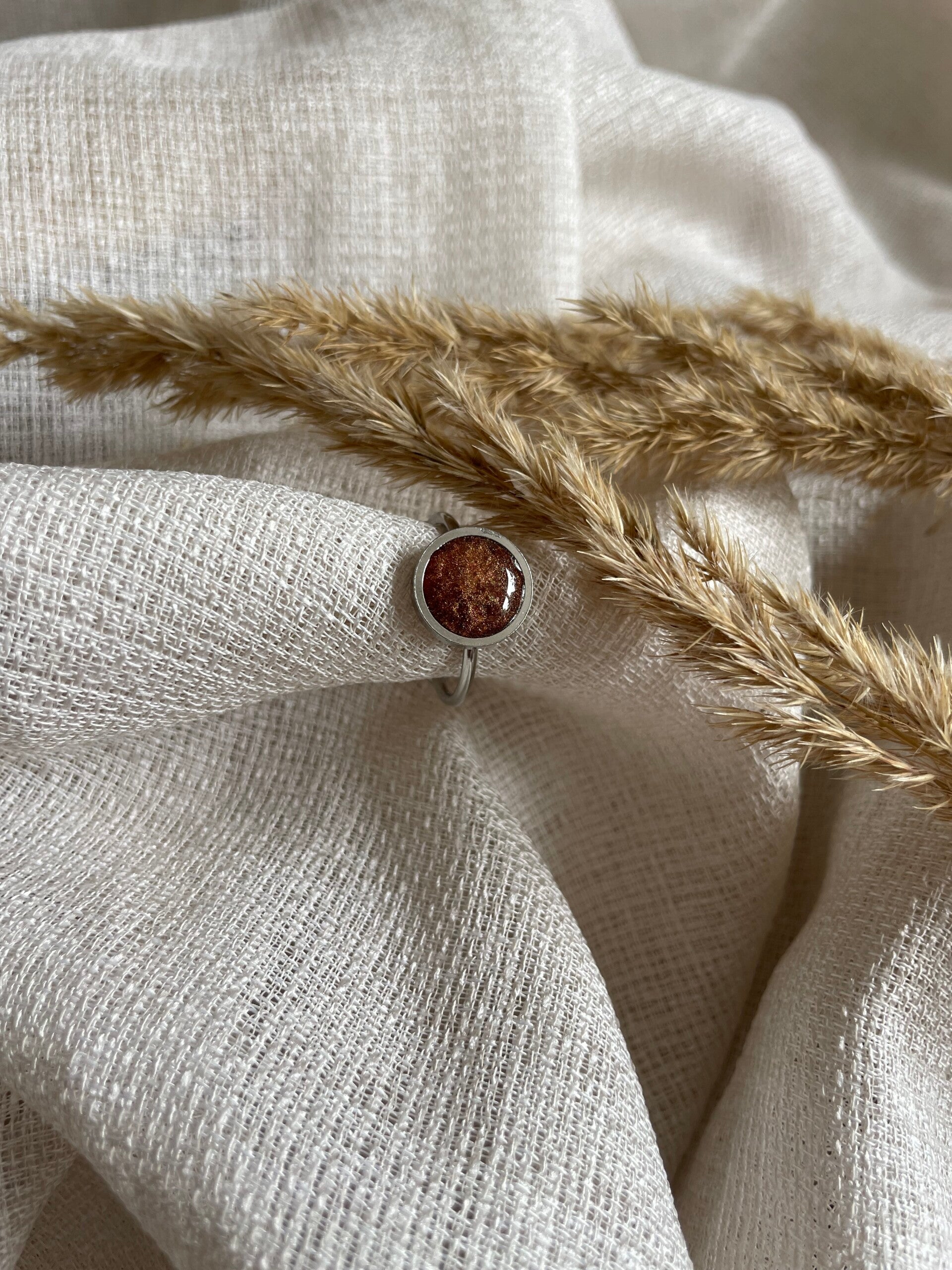 Ring Pia bruin/parelmoer