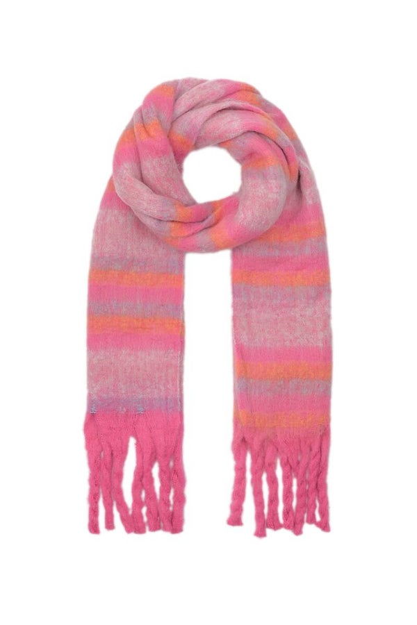 Sjaal gestreept roze | oranje