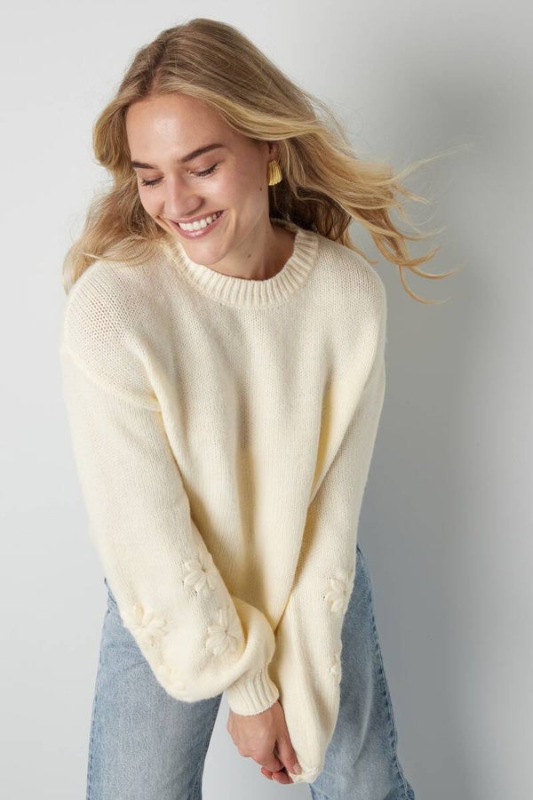 Sweater Lovely Floral ivoor