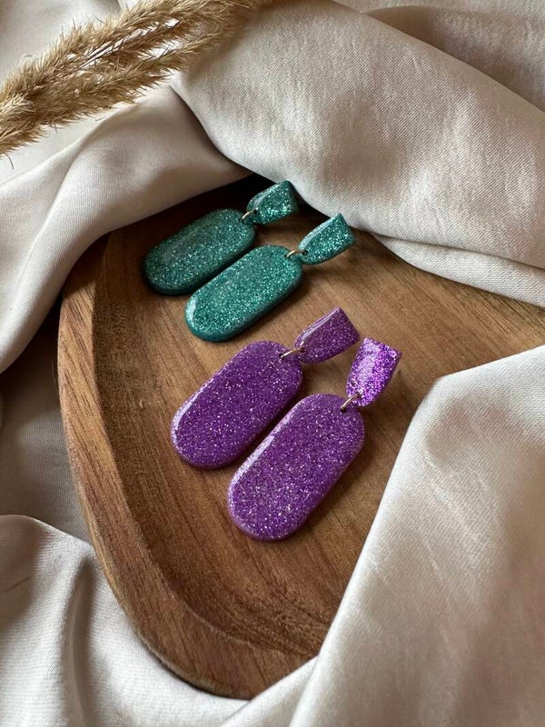 Jade groen en paars glitter