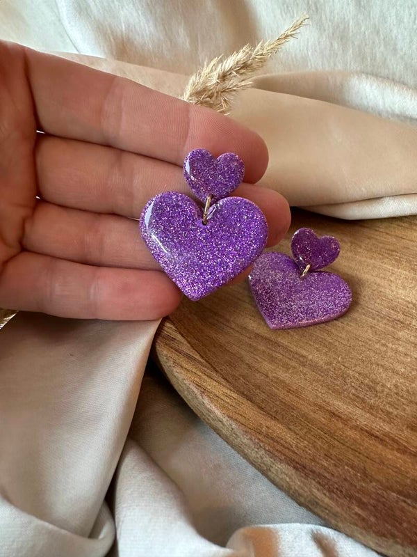 Lily paars glitter groot