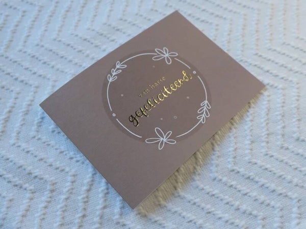 Wenskaart gefeliciteerd