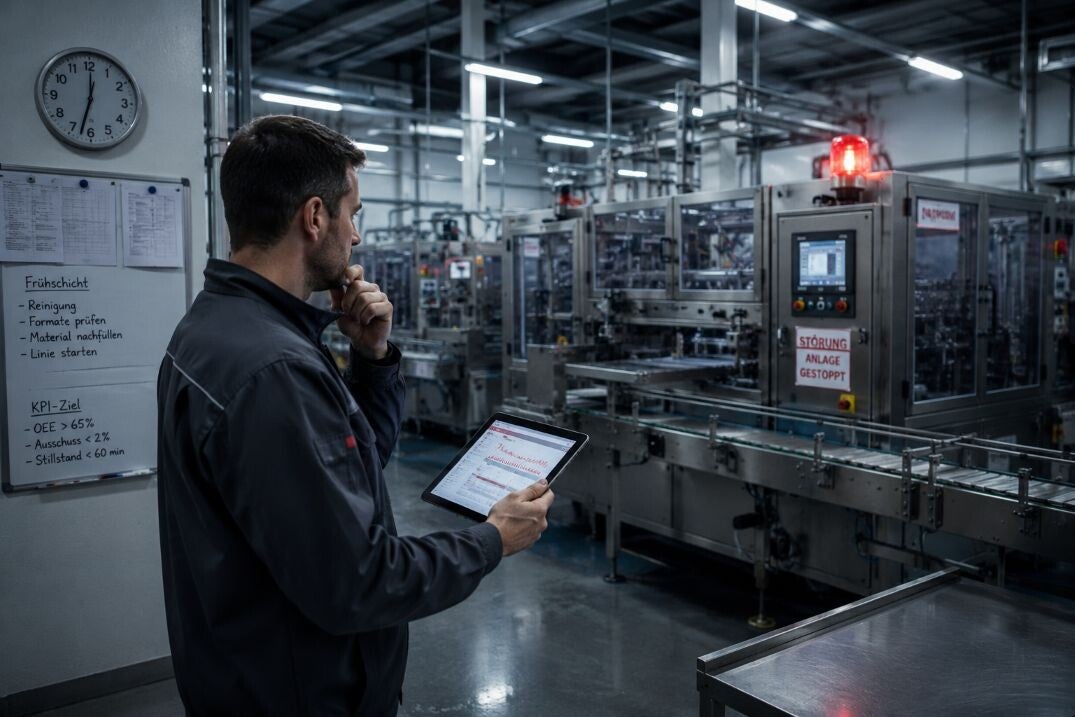 Lebensmittel Produktion Fehlermeldung Stopp