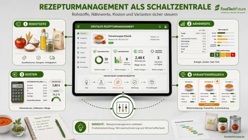 Digitales Rezepturmanagement für Reformulierung und Produktentwicklung in der Lebensmittelindustrie
