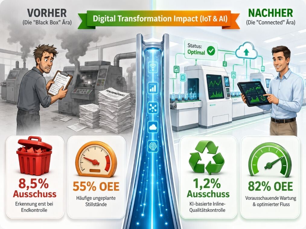 Digitale Transformation Impact vorher/nachher