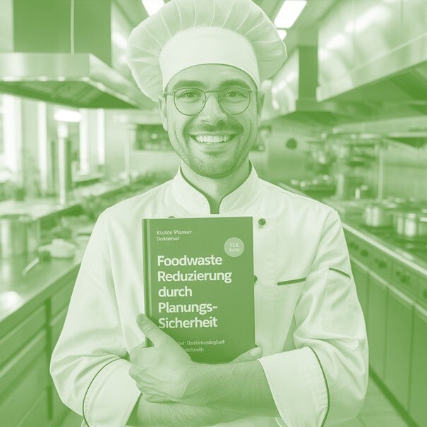 Zuversichtlicher Koch im Foodwaste Management