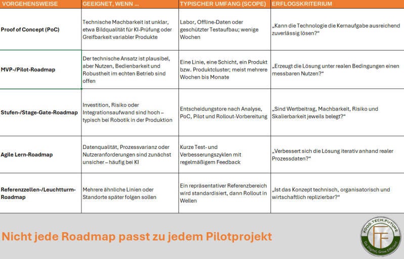 Roadmap Matrix Vorgehensweisen