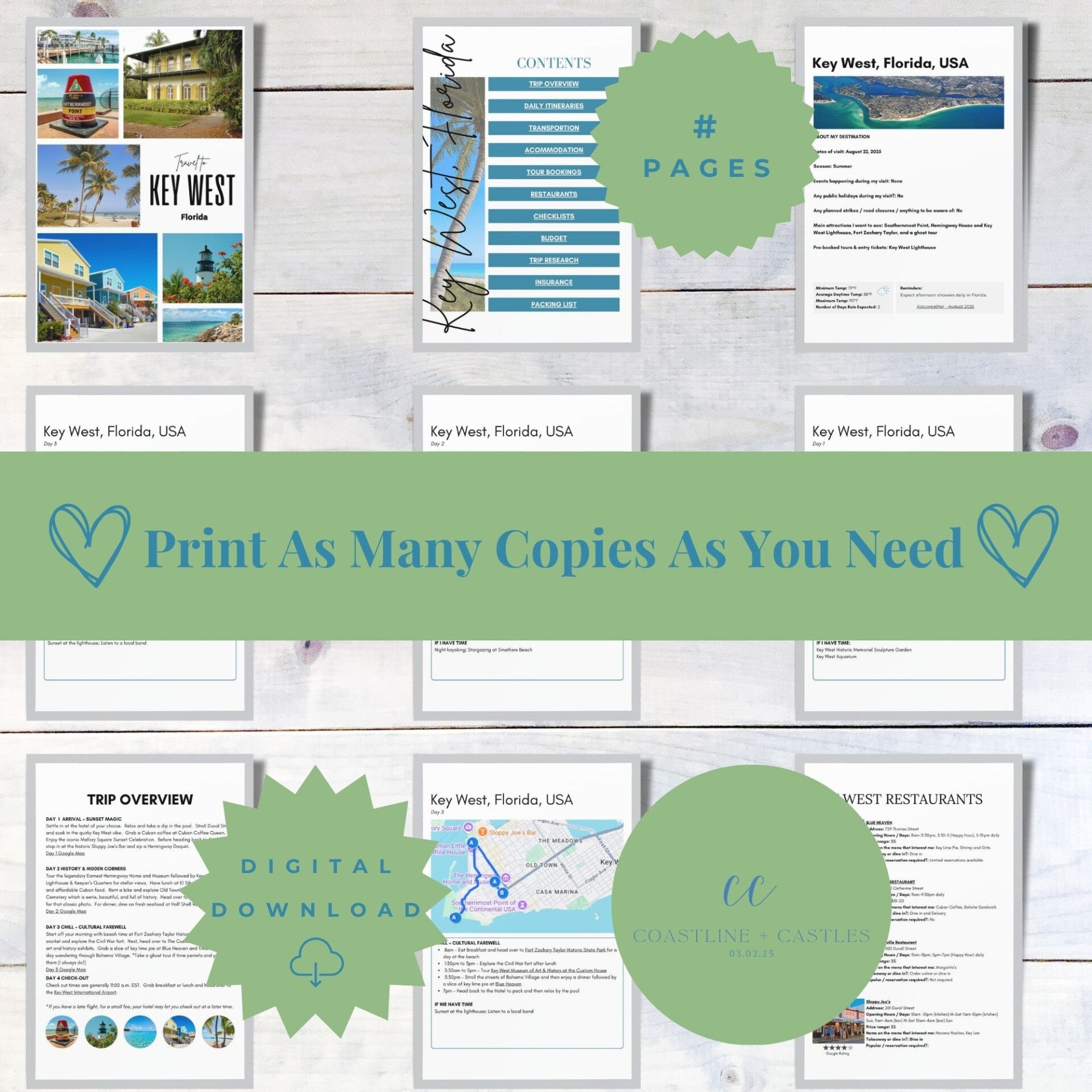 Key West Travel Guide + Editable Trip Planner | 2-in-1 Solo Travel Bundle