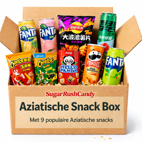 Aziatische Snack Box – 9 Snacks & Drinks