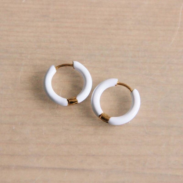 RVS kleur creool 16mm – wit/goud
