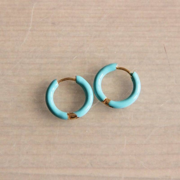 RVS kleur creool 16mm – zeegroen/goud