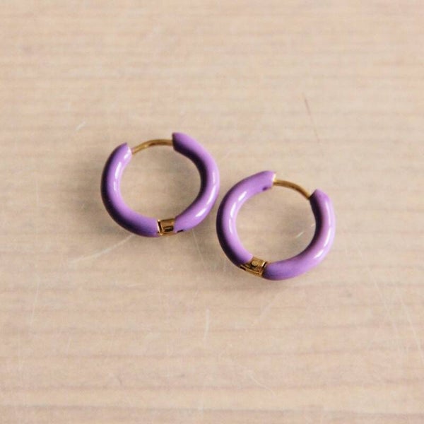 RVS kleur creool 16mm – paars/goud