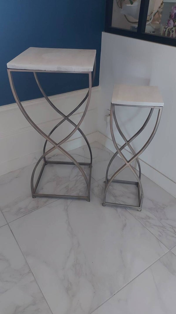 Lot de 2 sellettes blanche