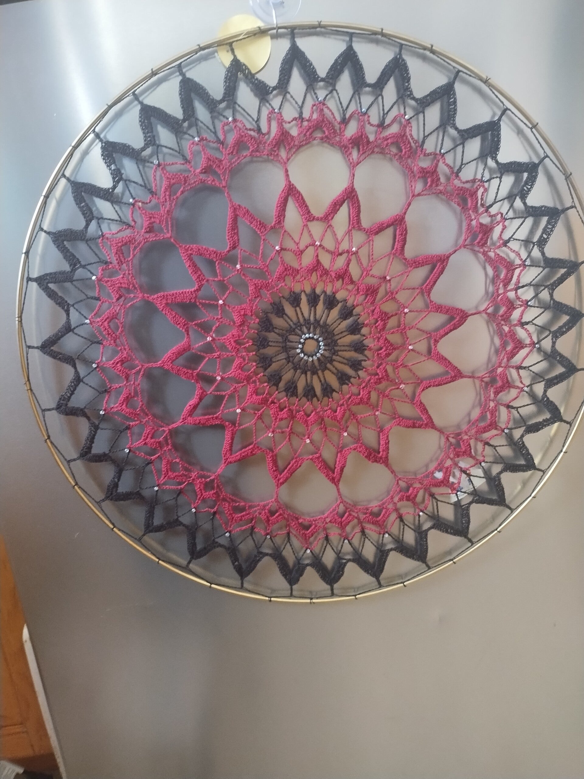 Fiber works, 23 Inches -Hand crochet decorative stretched doily