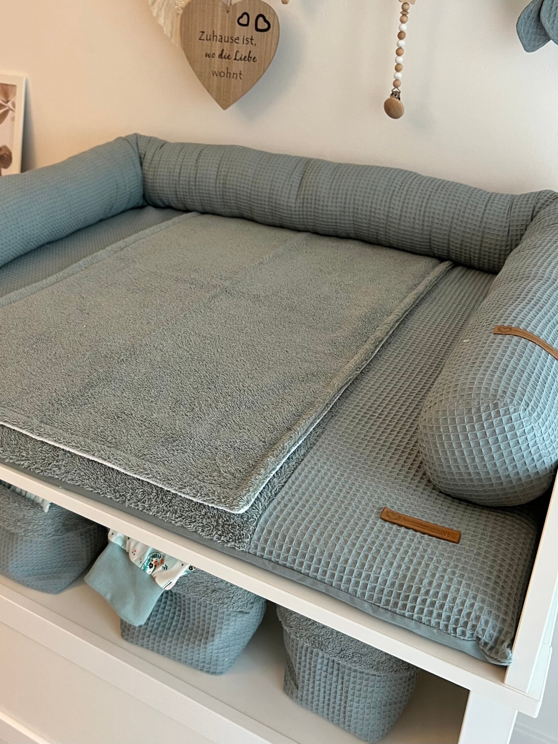 Wickelauflage Uni altrgrün