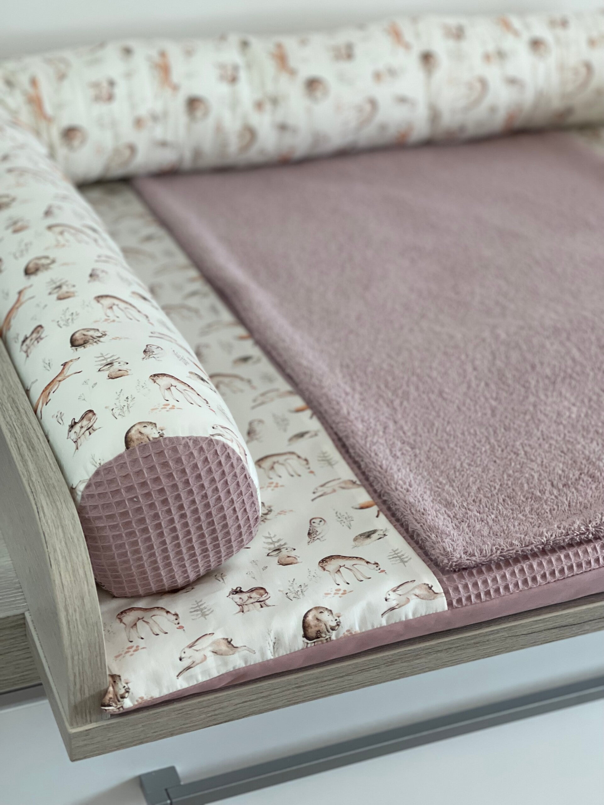 Wickelauflage waldtiere altrosa