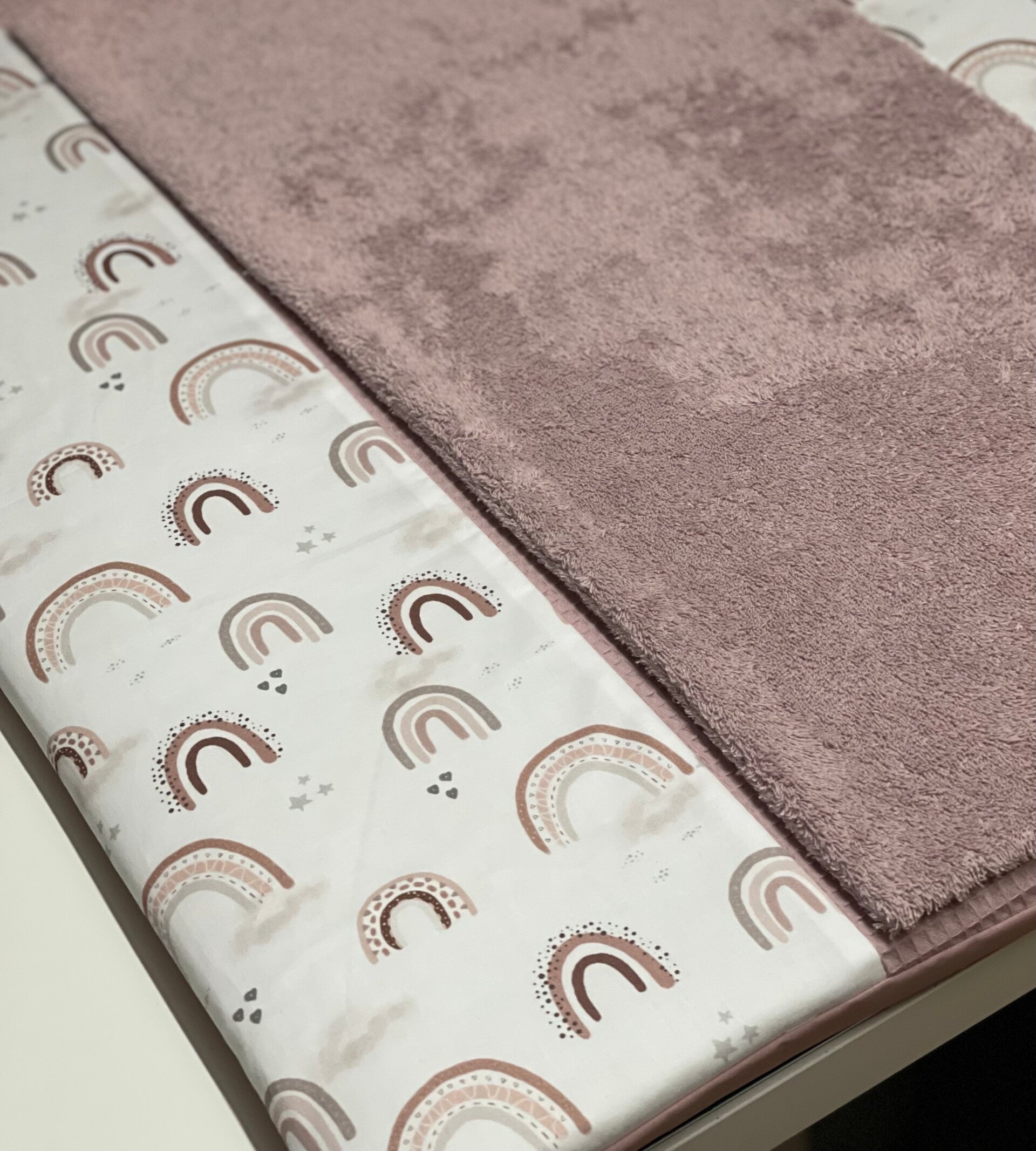 Wickelauflage Regenbogen altrosa