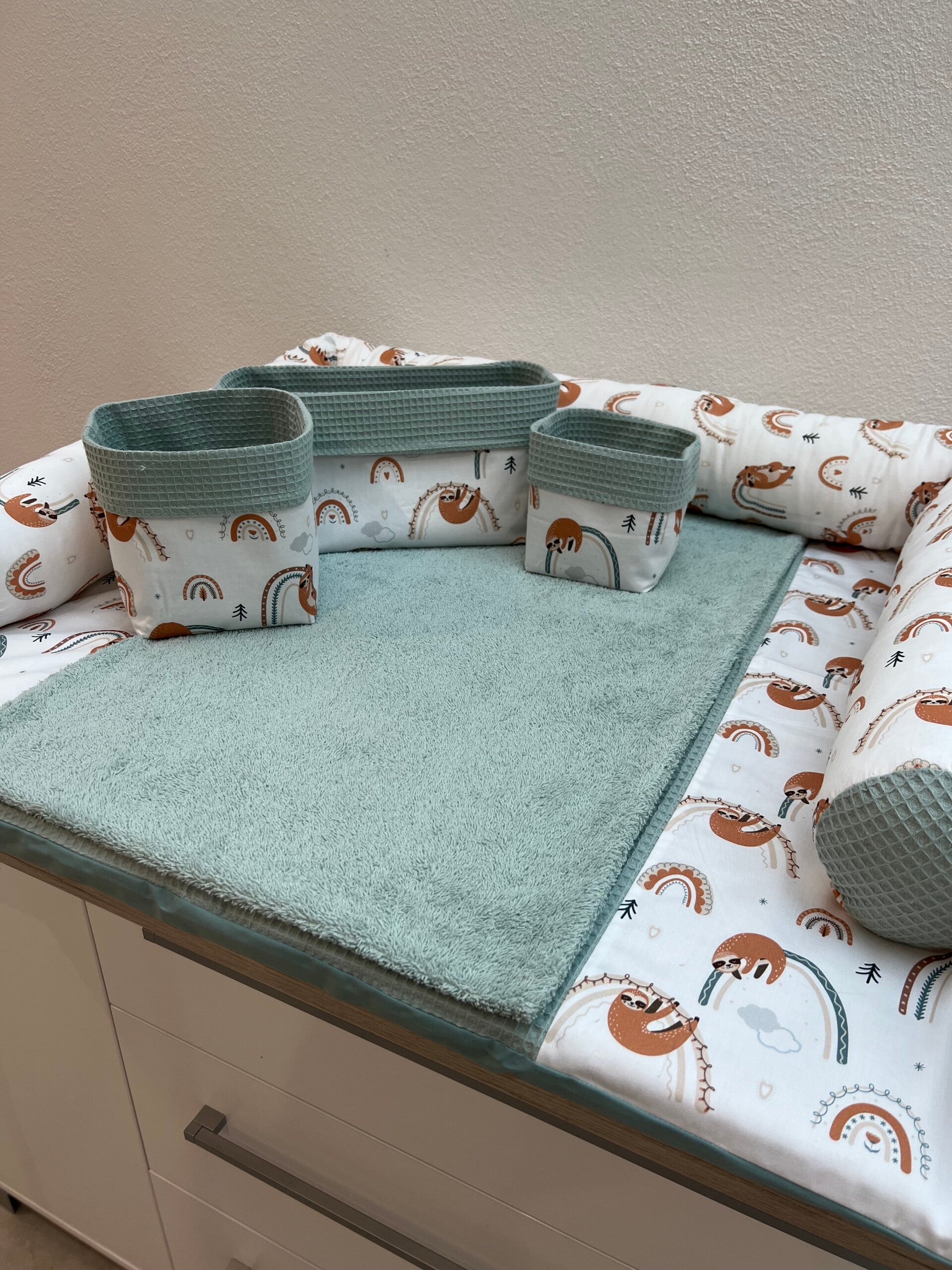 Sale Wickelauflage Faultier Meergrün 85x75cm mit Frotteeauflage ohne Zubehör