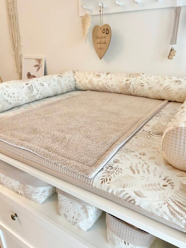 Wickelauflage Palmblätter Hellbeige