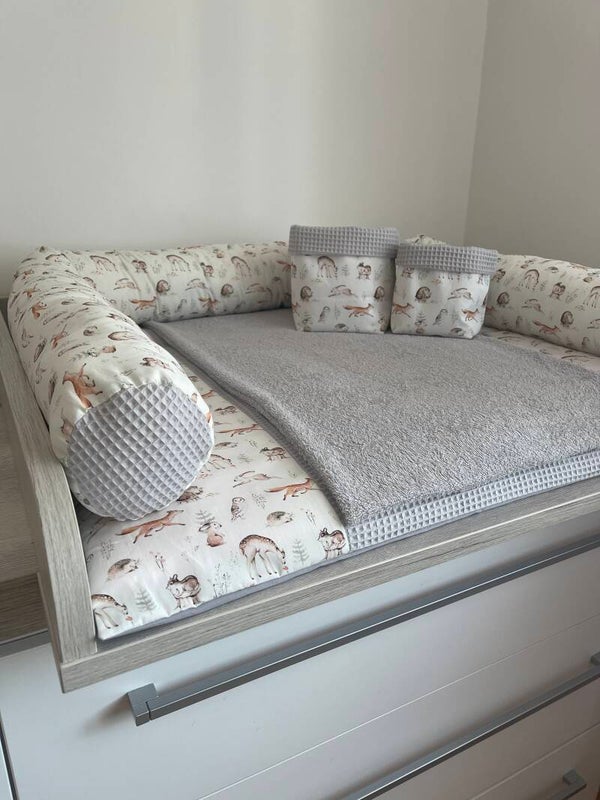 Sale Wickelauflage Waldtiere hellgrau 75x75 mit Frotteeauflage ohne Zubehör