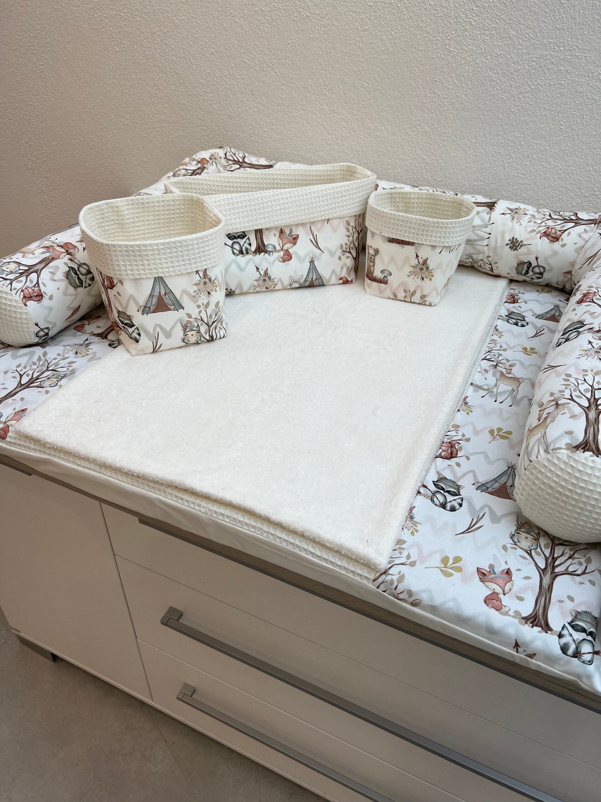 Wickelauflage waldfreunde ecru