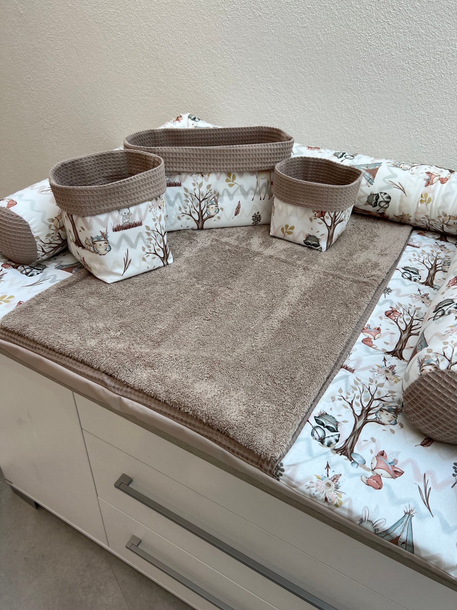 Wickelauflage waldfreunde beige