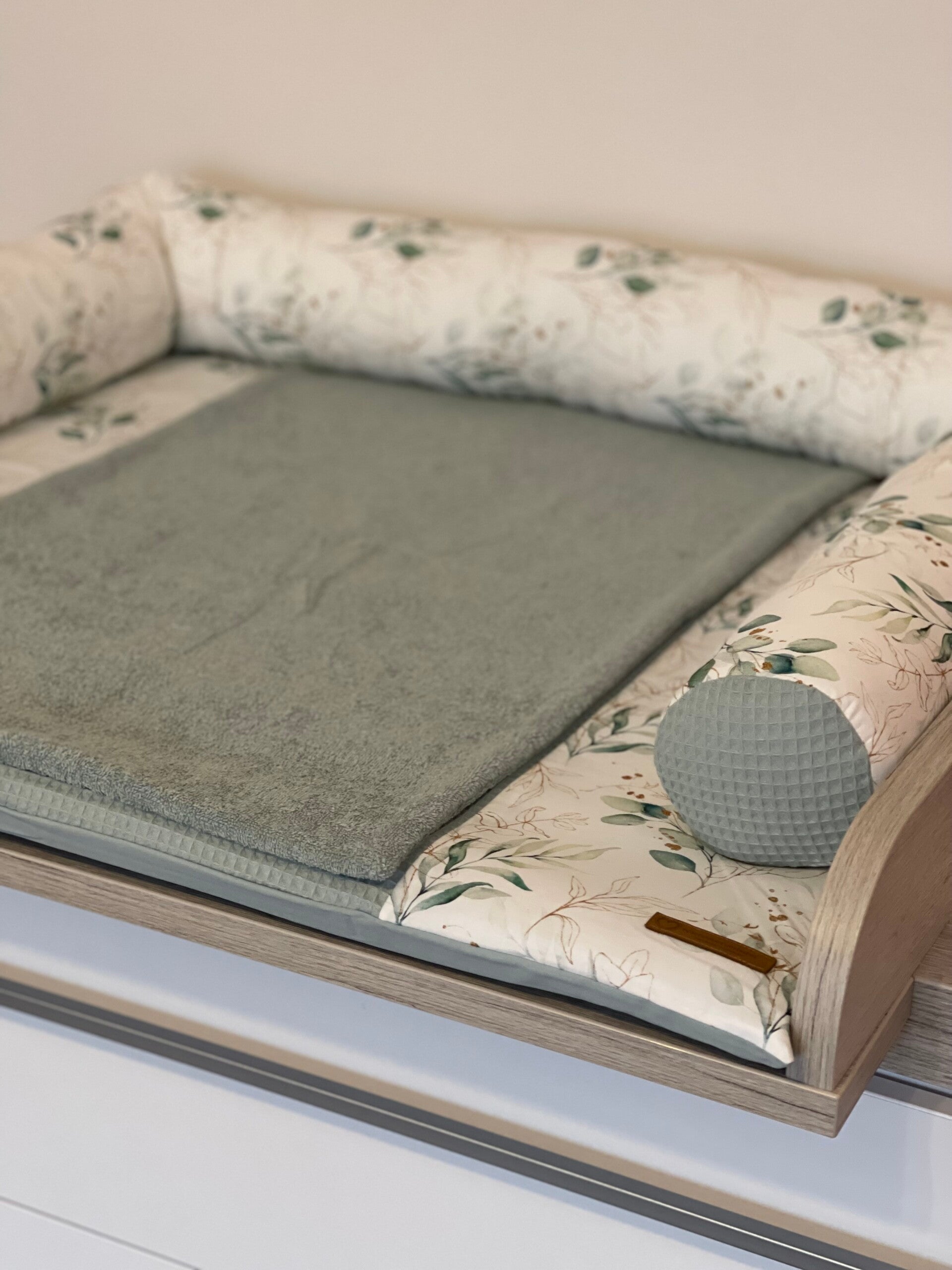 Wickelauflage golden Eukalyptus Meergrün