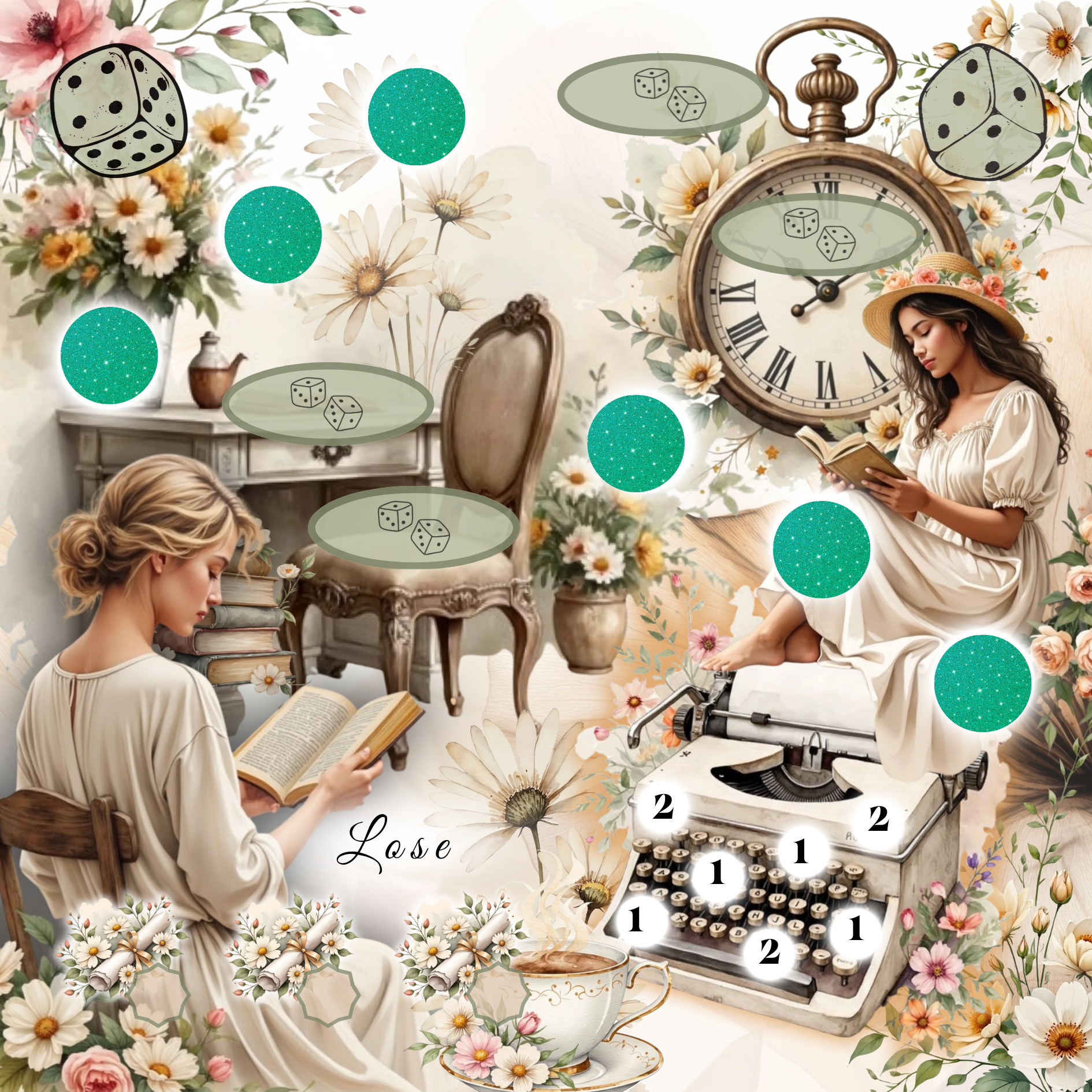 Light Academia 2er Klappkarte Adventskalender Türchen Nr. 2