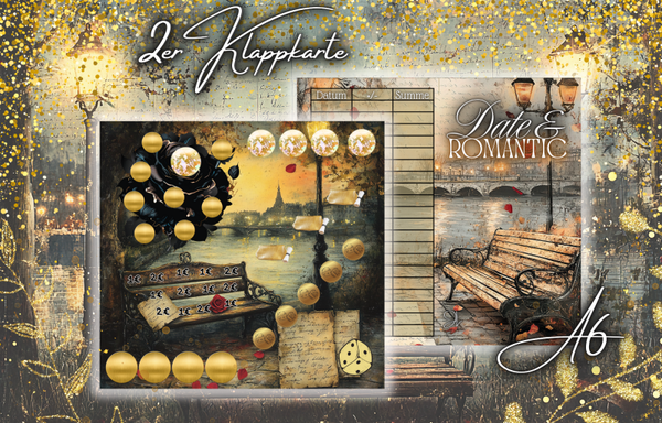 2er Klappkarte ,,Date & Romantic'' A6