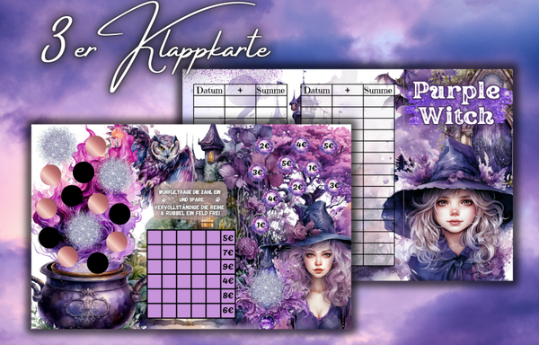 3er Klappkarte  ;;Purple Witch''