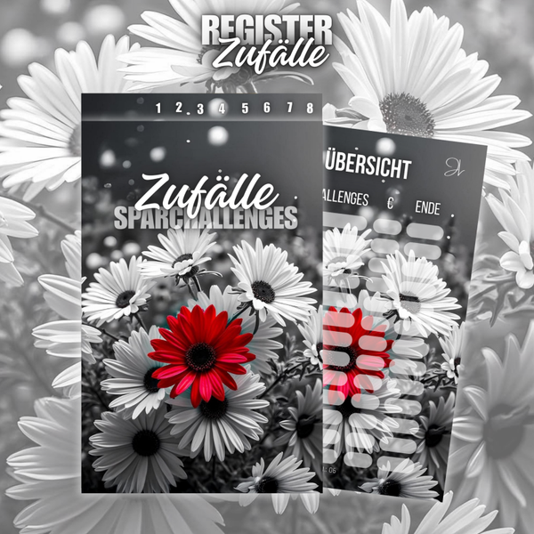 Register "Zufälle Sparchallenges" 6er o. 8er in A6