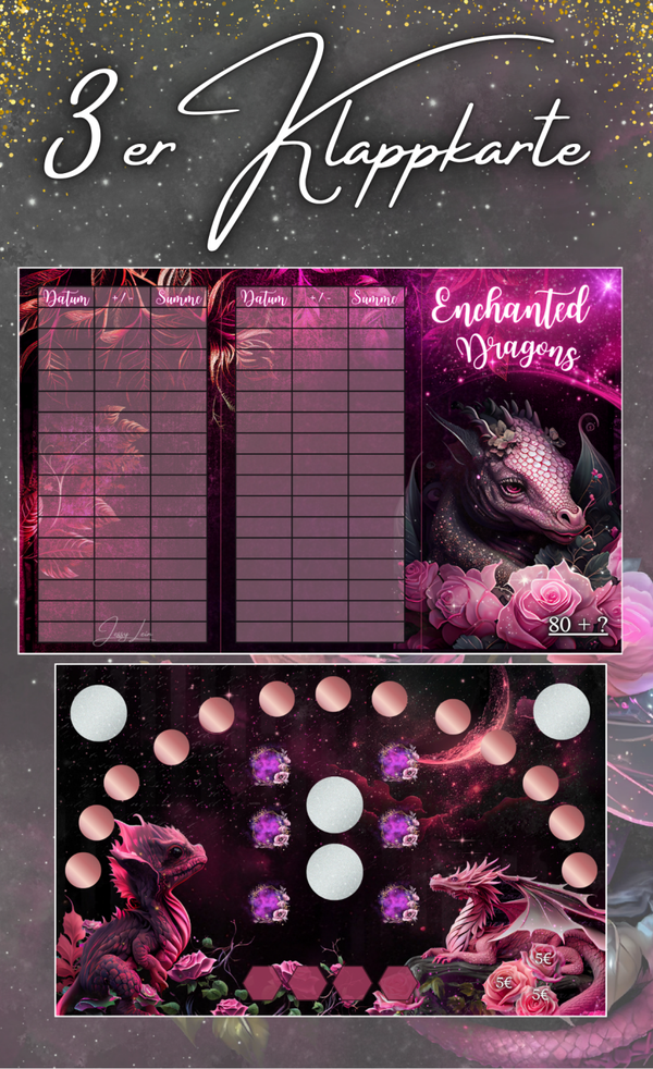 3er Klappkarte ''Enchanted Dragons'' A6