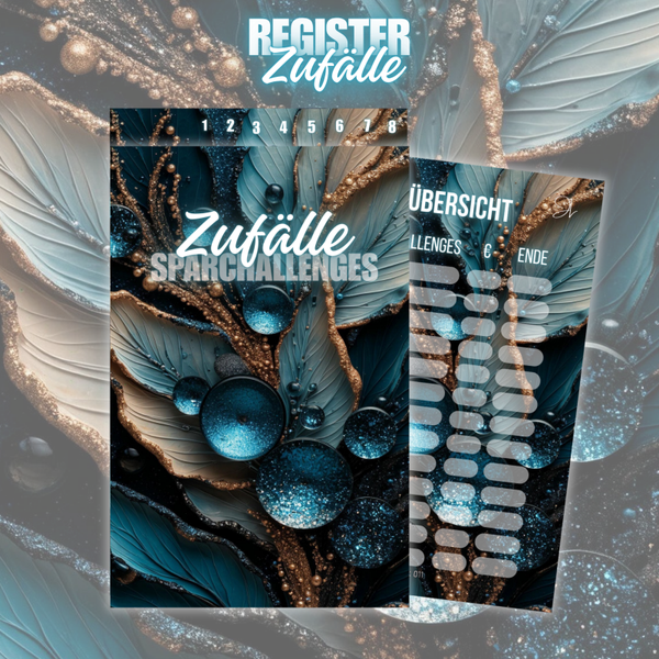 Register "Zufälle Sparchallenges" 6er o. 8er in A6