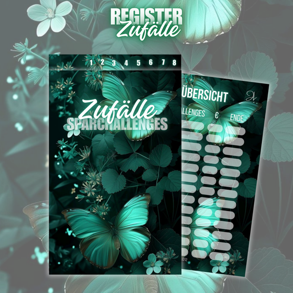 Register "Zufälle Sparchallenges" 6er o. 8er in A6