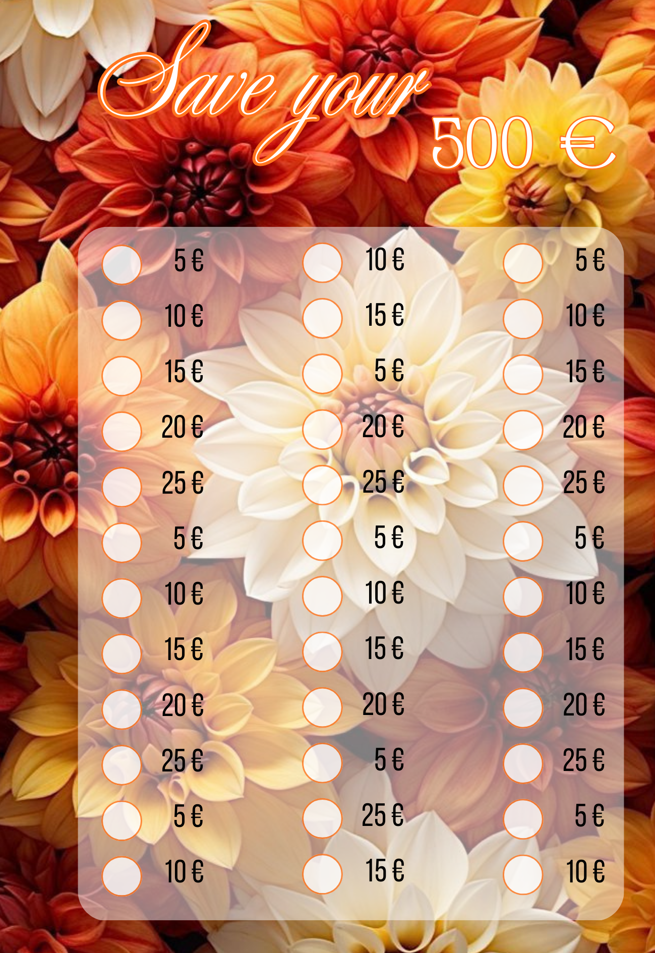 Save your 500 € gelochte Challenge A6 Adventskalender Türchen Nr. 9