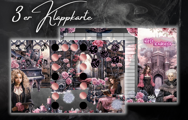 3er Klappkarte ,,Rose Academia''