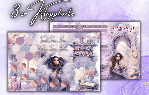 3er Klappkarte ,,Winter Angel''