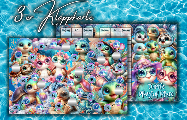 3er Klappkkarte ,,Turle Playful Place''