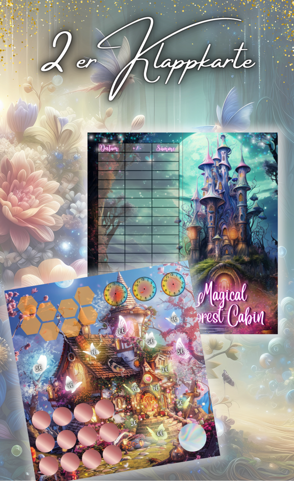 2er Klappkarte ''Magical Forest Cabin'' A6
