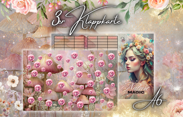 3er Klappkarte ,,Magic Nature'' A6