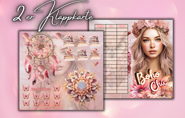 2er Klappkarte ,,Boho Chic''