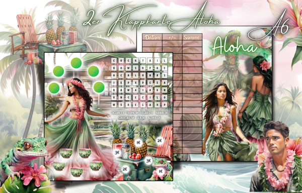 2er Klappkarte Aloha A6