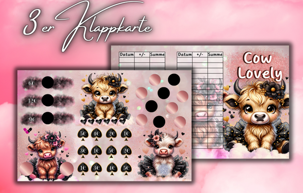 3er Klappkarte ,, Cow Lovely''