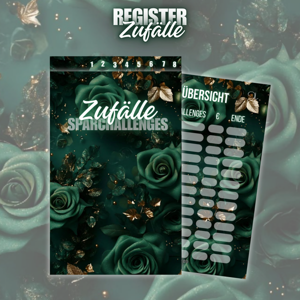 Register "Zufälle Sparchallenges" 6er o. 8er in A6