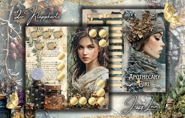 ''Apothecary Girl'' 2 er Klappkarte A6